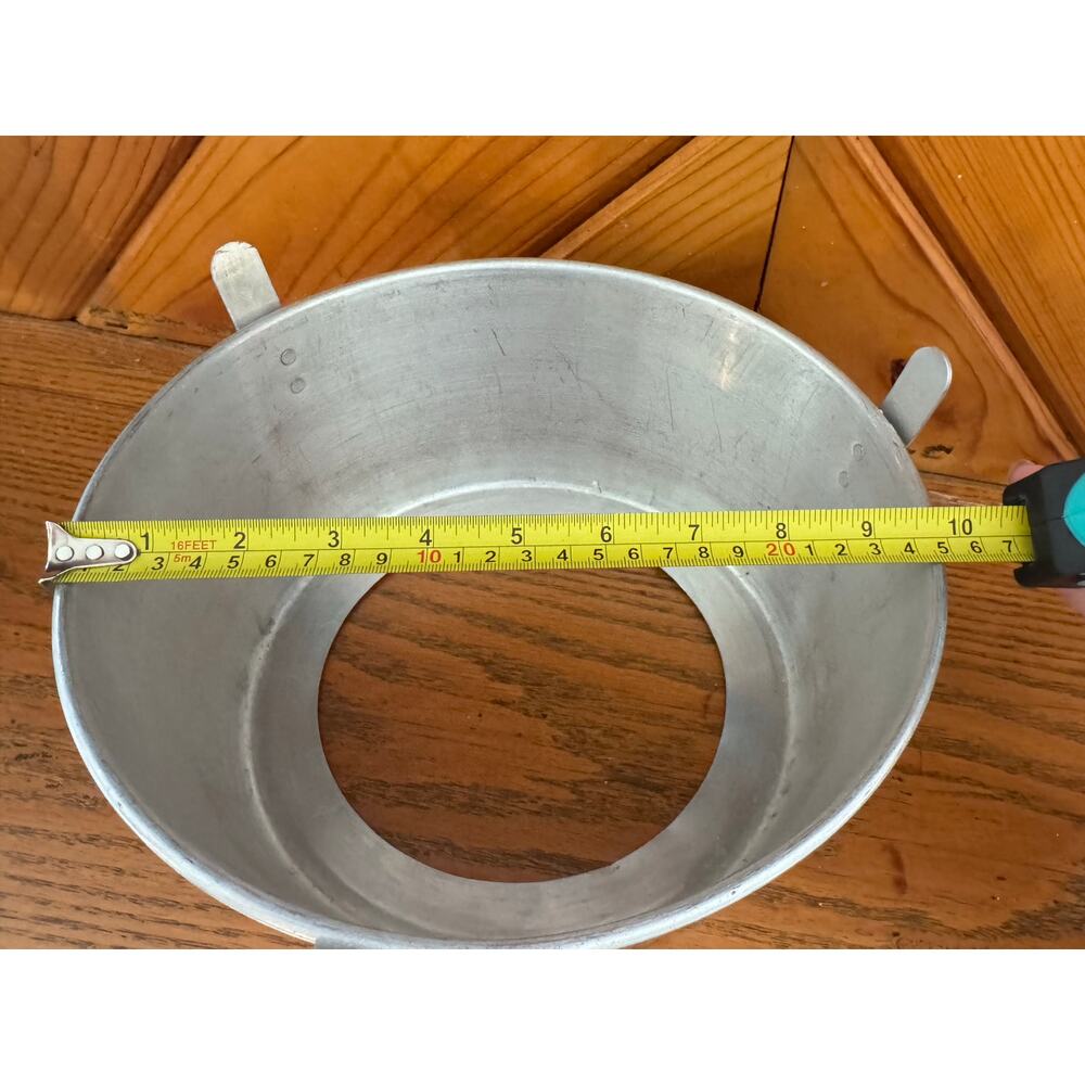 Vintage Aluminum Tube Cake Pan Angel Food Bundt 10” 3 Tab Handles - Picture 7 of 7